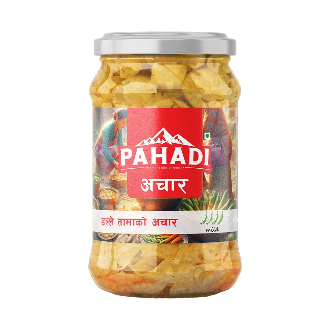 Pahadi Dalle and Tama Achar 380GM-Glass Jar